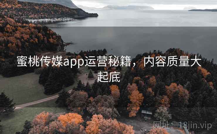 蜜桃传媒app运营秘籍,内容质量大起底